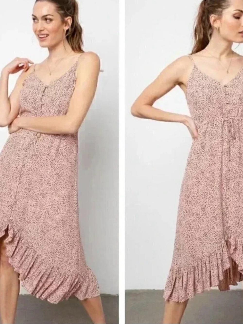 Rails Frida Midi Dress Rose
Spotted Ruffle Flowy Size M